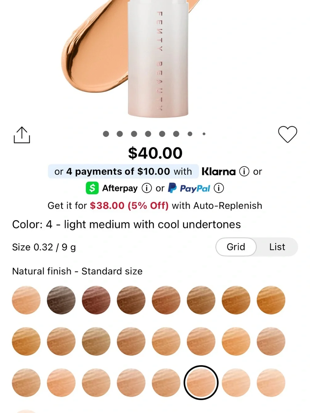 Fenty Beauty Eaze Drop Blur + Smooth Tint Stick — Shade 4